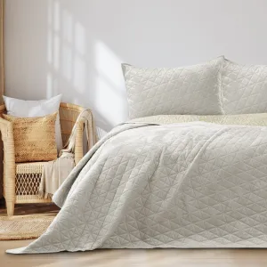 Restilo Prešívaný prehoz na posteľ LAILA 170x210 krémový