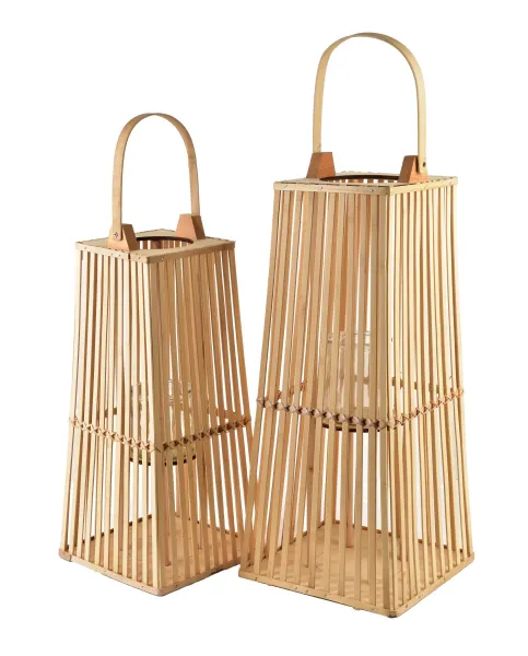 Mondex Prútená lampáš LUCIE Natural 23x48 cm hnedá