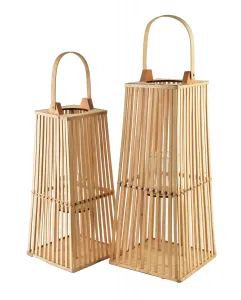 Mondex Prútená lampáš LUCIE Natural 23x48 cm hnedá