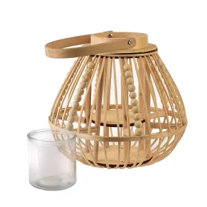 Mondex Prútená lucerna LUCIE Natural 30x28 cm hnedá