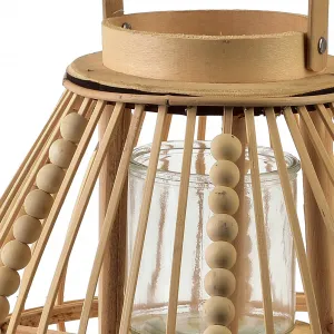 Mondex Prútená lucerna LUCIE Natural 30x28 cm hnedá