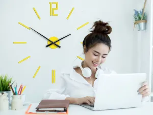 ModernClock 3D nálepka hodín Carlo žltá