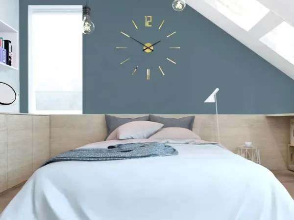 ModernClock 3D nalepovacie hodiny Carlo zlaté zrkadlové
