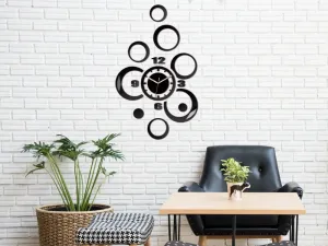 ModernClock 3D nalepovacie hodiny ALLADYN čierne