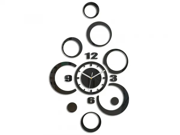 ModernClock 3D nalepovacie hodiny ALLADYN čierne