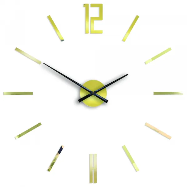 ModernClock 3D nalepovacie hodiny Carlo zlaté zrkadlové