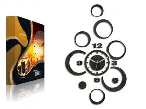 ModernClock 3D nalepovacie hodiny ALLADYN čierne