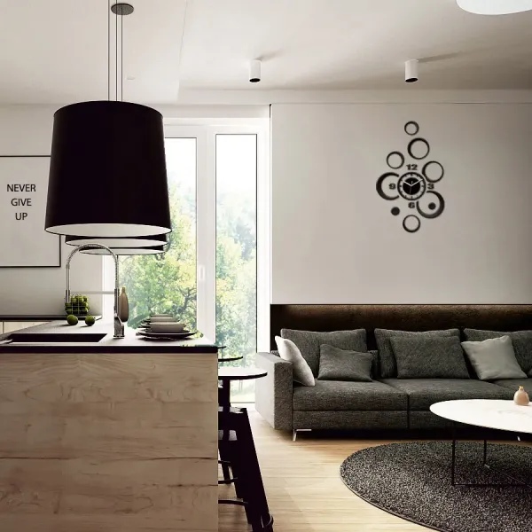 ModernClock 3D nalepovacie hodiny ALLADYN čierne