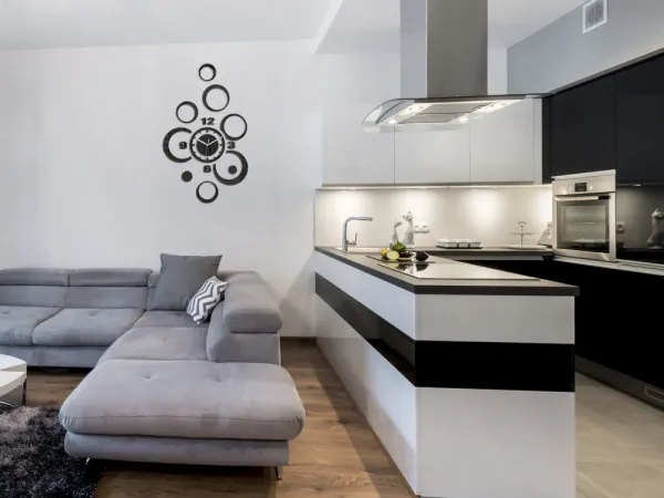 ModernClock 3D nalepovacie hodiny ALLADYN čierne