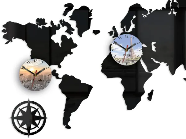 ModernClock 3D nalepovacie hodiny Cities čierne