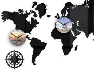 ModernClock 3D nalepovacie hodiny Cities čierne