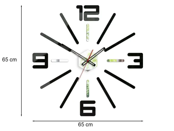 ModernClock 3D nalepovacie hodiny Maxim čierne