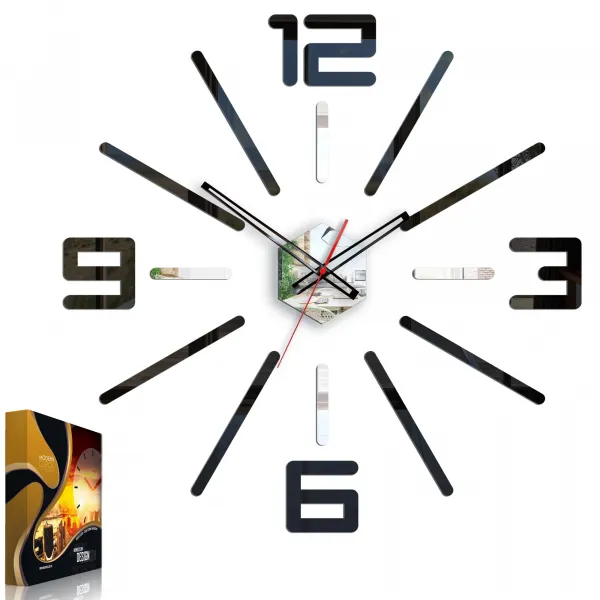 ModernClock 3D nalepovacie hodiny Maxim čierne