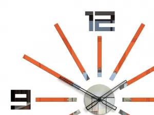 ModernClock 3D nalepovacie hodiny Briliant oranžové