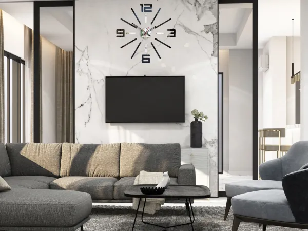 ModernClock 3D nalepovacie hodiny Maxim čierne