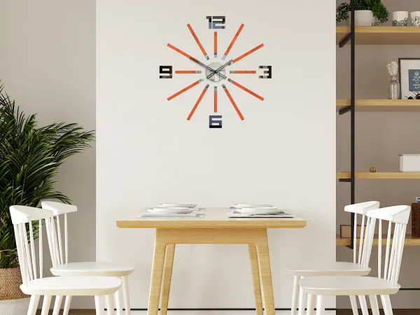 ModernClock 3D nalepovacie hodiny Briliant oranžové