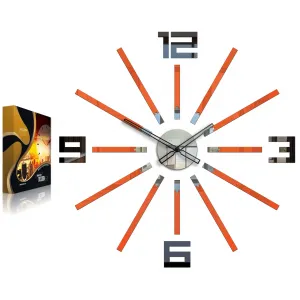 ModernClock 3D nalepovacie hodiny Briliant oranžové
