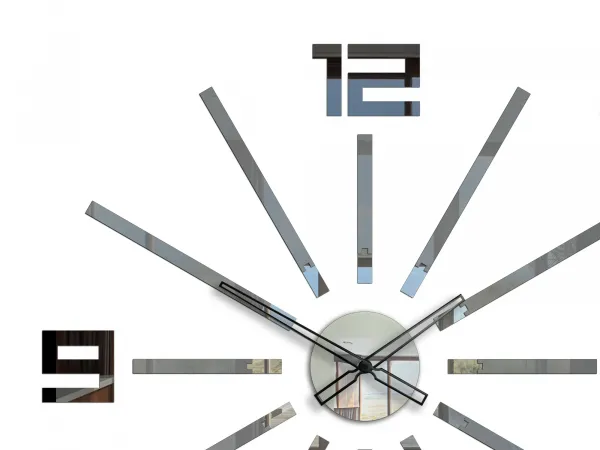 ModernClock 3D nalepovacie hodiny Briliant sivé