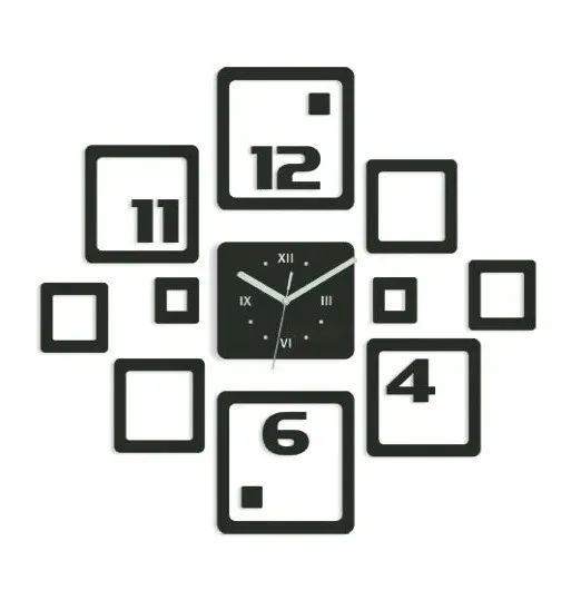 ModernClock 3D nalepovacie hodiny Otto čierne