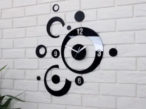 ModernClock 3D nalepovacie hodiny Planets čierne