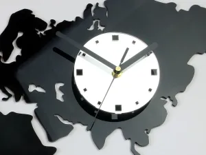 ModernClock 3D nalepovacie hodiny Continents wenge