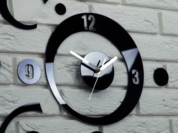 ModernClock 3D nalepovacie hodiny Planets čierne