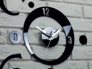 ModernClock 3D nalepovacie hodiny Planets čierne