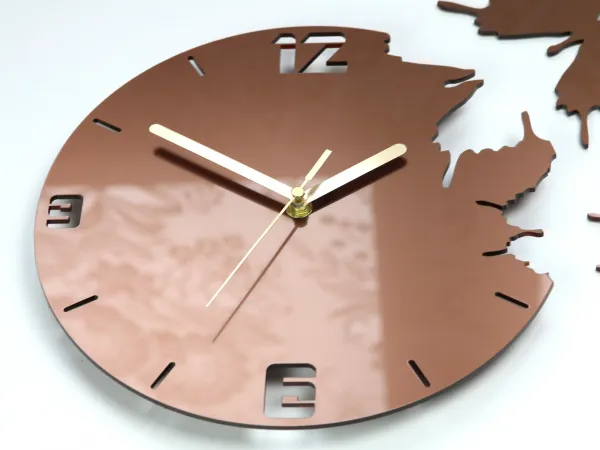 ModernClock 3D nalepovacie hodiny Butterflies medené