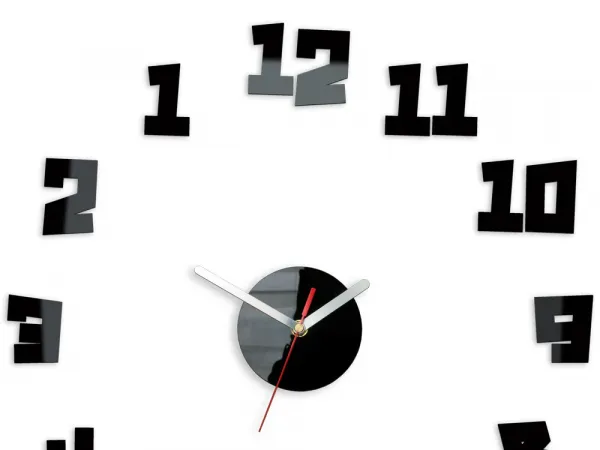 ModernClock 3D nalepovacie hodiny bláznivé čierne