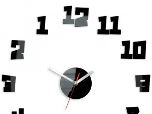 ModernClock 3D nalepovacie hodiny bláznivé čierne