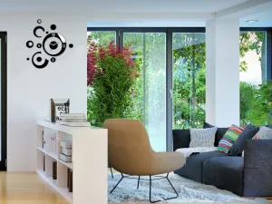 ModernClock 3D nalepovacie hodiny Planets čierne