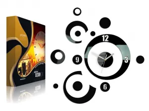 ModernClock 3D nalepovacie hodiny Planets čierne