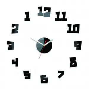 ModernClock 3D nalepovacie hodiny bláznivé čierne
