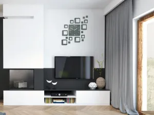 ModernClock 3D nalepovacie hodiny Roman Quadrat tmavosivé