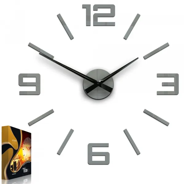 ModernClock 3D nalepovacie hodiny Reden 60x60 cm sivé