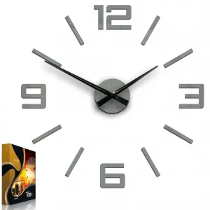ModernClock 3D nalepovacie hodiny Reden 60x60 cm sivé