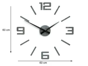 ModernClock 3D nalepovacie hodiny Reden 60x60 cm sivé