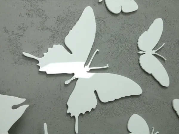 ModernClock 3D nalepovacie hodiny Butterfly biele