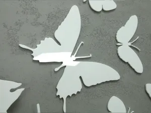 ModernClock 3D nalepovacie hodiny Butterfly biele