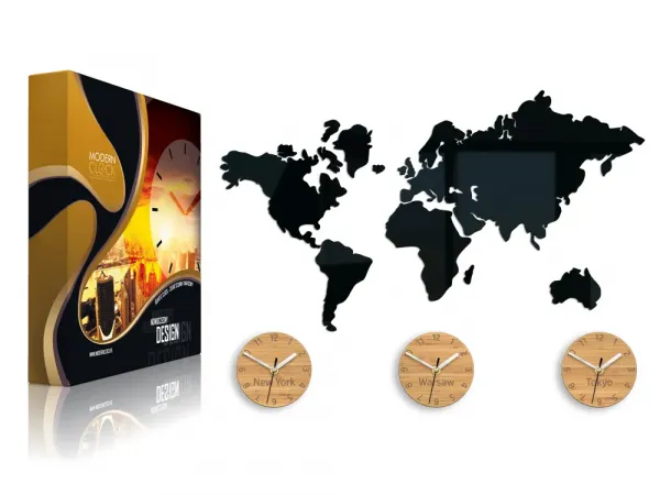 ModernClock 3D nalepovacie hodiny Earth čierne