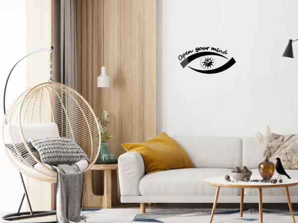 ModernClock 3D nalepovacie hodiny Eye čierne