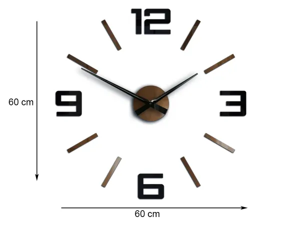 ModernClock 3D nalepovacie hodiny Reden čierno-medené