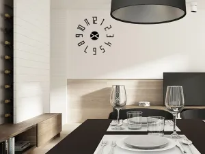 ModernClock 3D nalepovacie hodiny Slim 65 cm čierne