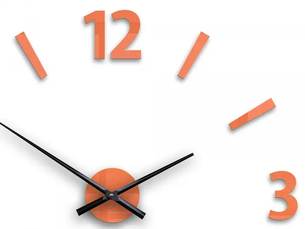 ModernClock 3D nalepovacie hodiny Klaus oranžové