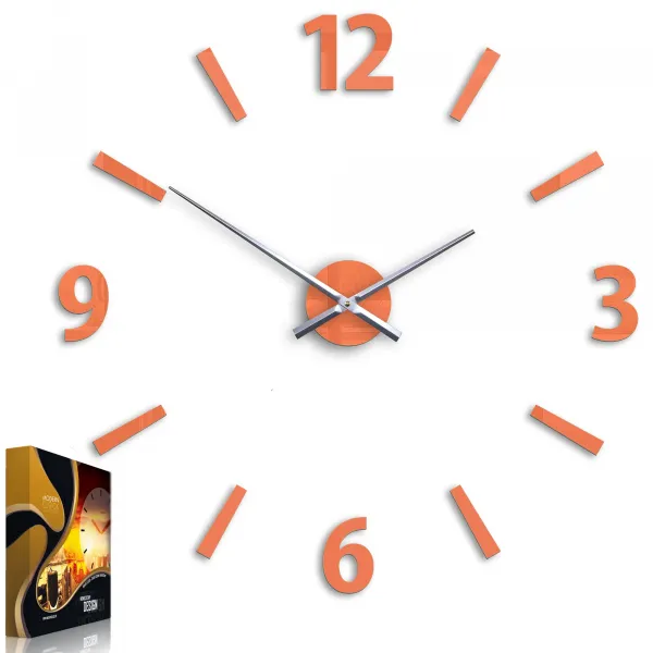 ModernClock 3D nalepovacie hodiny Klaus oranžové
