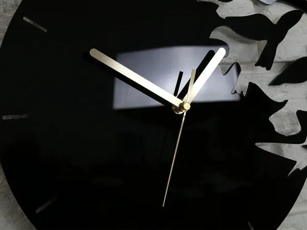 ModernClock 3D nalepovacie hodiny Swallows čierne