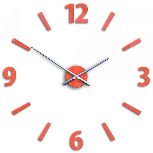 ModernClock 3D nalepovacie hodiny Klaus oranžové