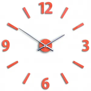 ModernClock 3D nalepovacie hodiny Klaus oranžové