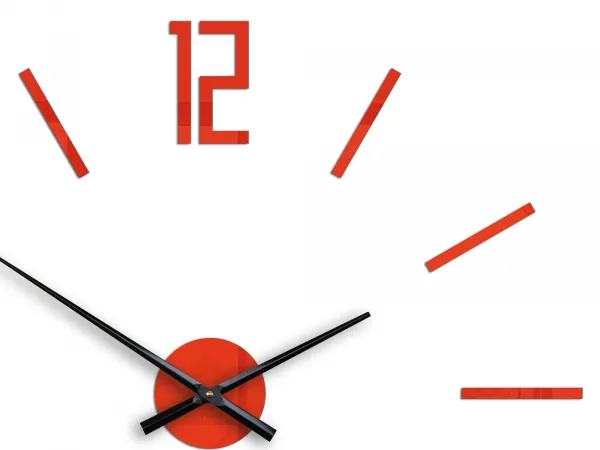 ModernClock 3D nalepovacie hodiny Carlo červené