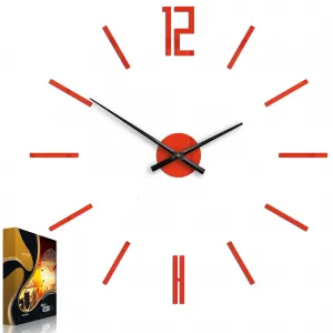 ModernClock 3D nalepovacie hodiny Carlo červené